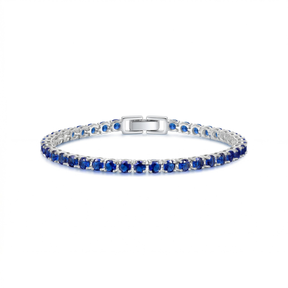 Pulsera Tennis de Zafiro | Oro Blanco