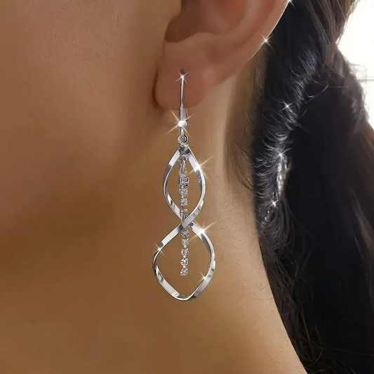 Sunbeam Aretes Espiral | Oro Blanco