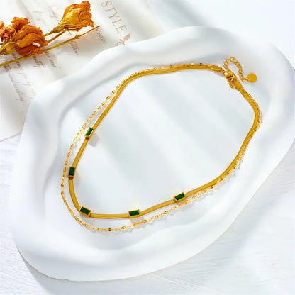 Sorella Gem Collar Retro de Doble Capa | Oro