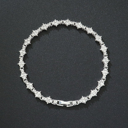 Pulsera Tennis Cluster Clásica | Oro Blanco
