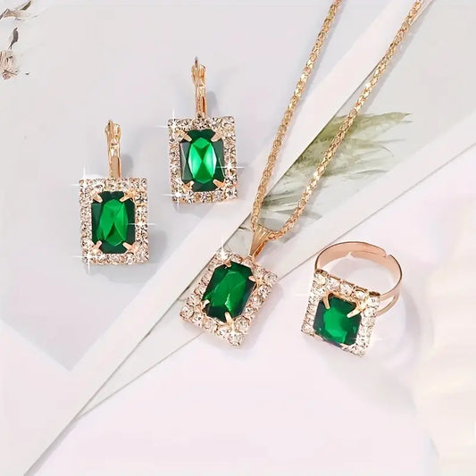 Sylvara Greenveil Set de Joyería | Oro Blanco