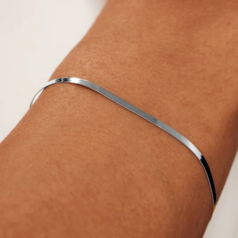 Soleil Pulsera Serpiente | Oro Blanco