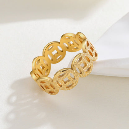 Ella Anillo de Patrón Clásico | Oro