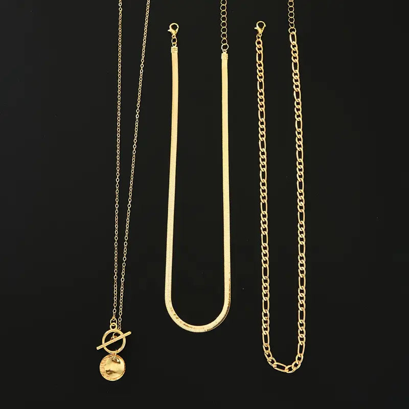 Savira Collar en Capas de Moneda Texturizada | Oro