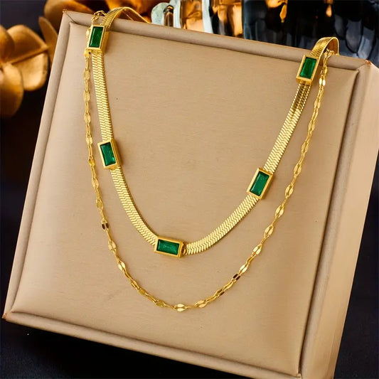 Sorella Gem Collar Retro de Doble Capa | Oro