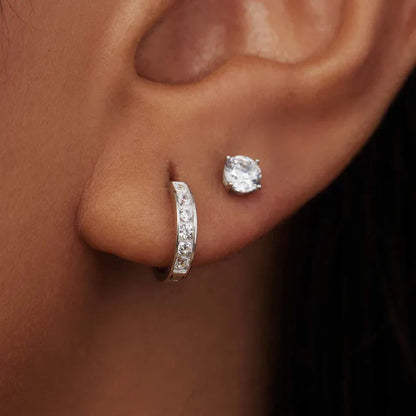 Dara Brillane Set de Aretes con Piedra | Oro Blanco