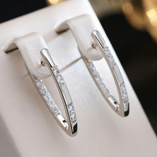 Aretes de Zirconia Exquisitos | Oro Blanco