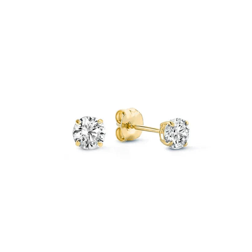 Aretes Stud con Piedra Larmes de Lune | Oro Blanco