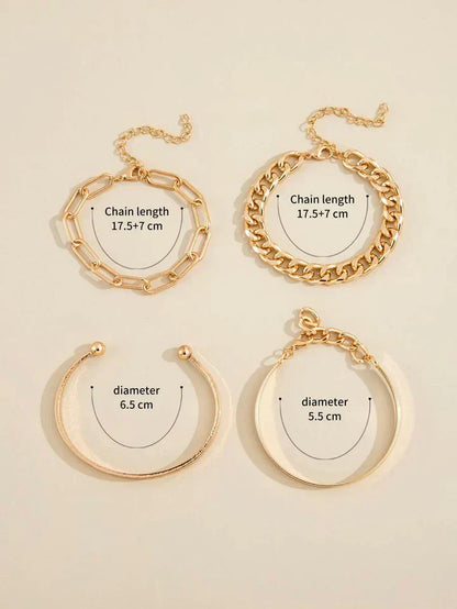 Elan Mercer Set de Pulseras | Oro Blanco