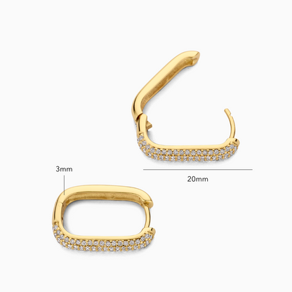 Aretes de Argolla Pavé Icon | Oro