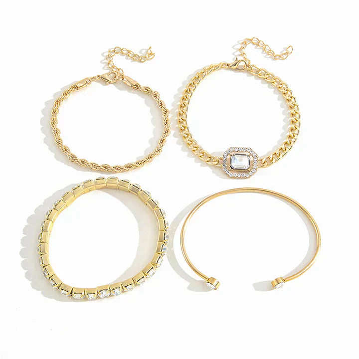 Domitia Calvina Set de Pulseras | Oro Blanco